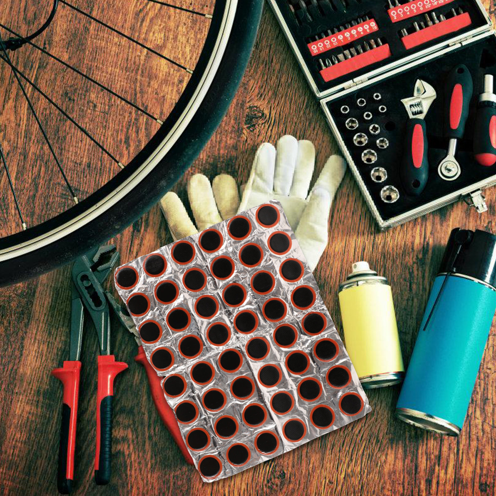 48Pcs Inner Tube Patch Kit Bik - Bike Tube Repair Kit บทวิจารณ์และราคา