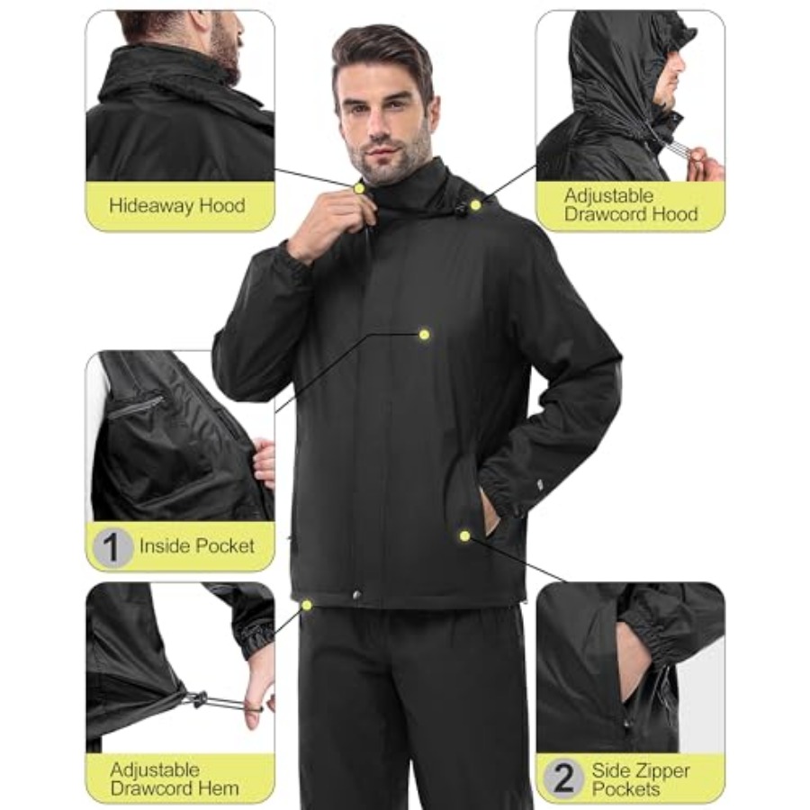 33, 000ft Men's Rain Suit Pack - Cycling Gear Usa บทวิจารณ์และราคา
