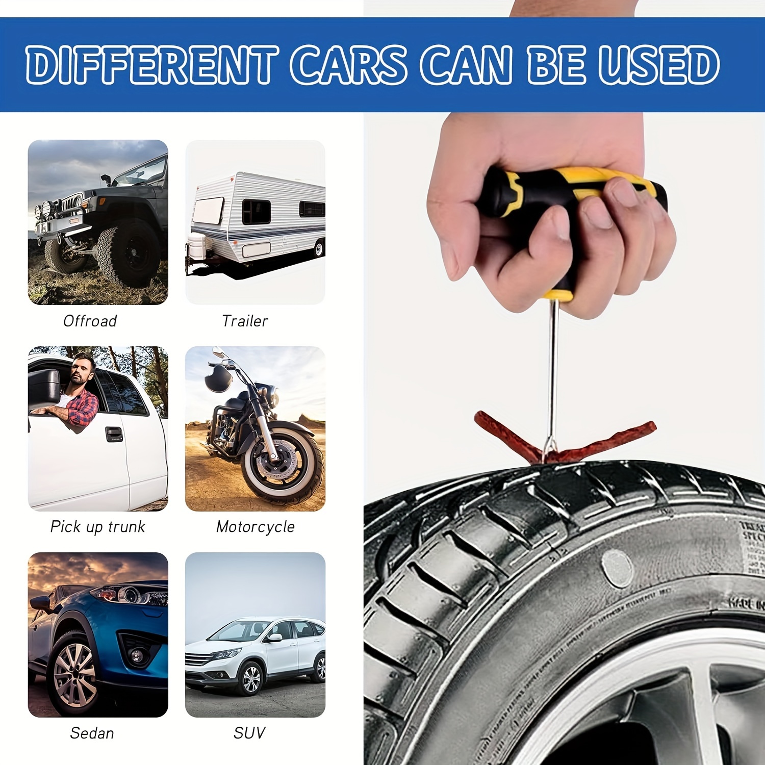 Emergency Heavy Duty Car Tire  - Bike Tube Repair Kit บทวิจารณ์และราคา