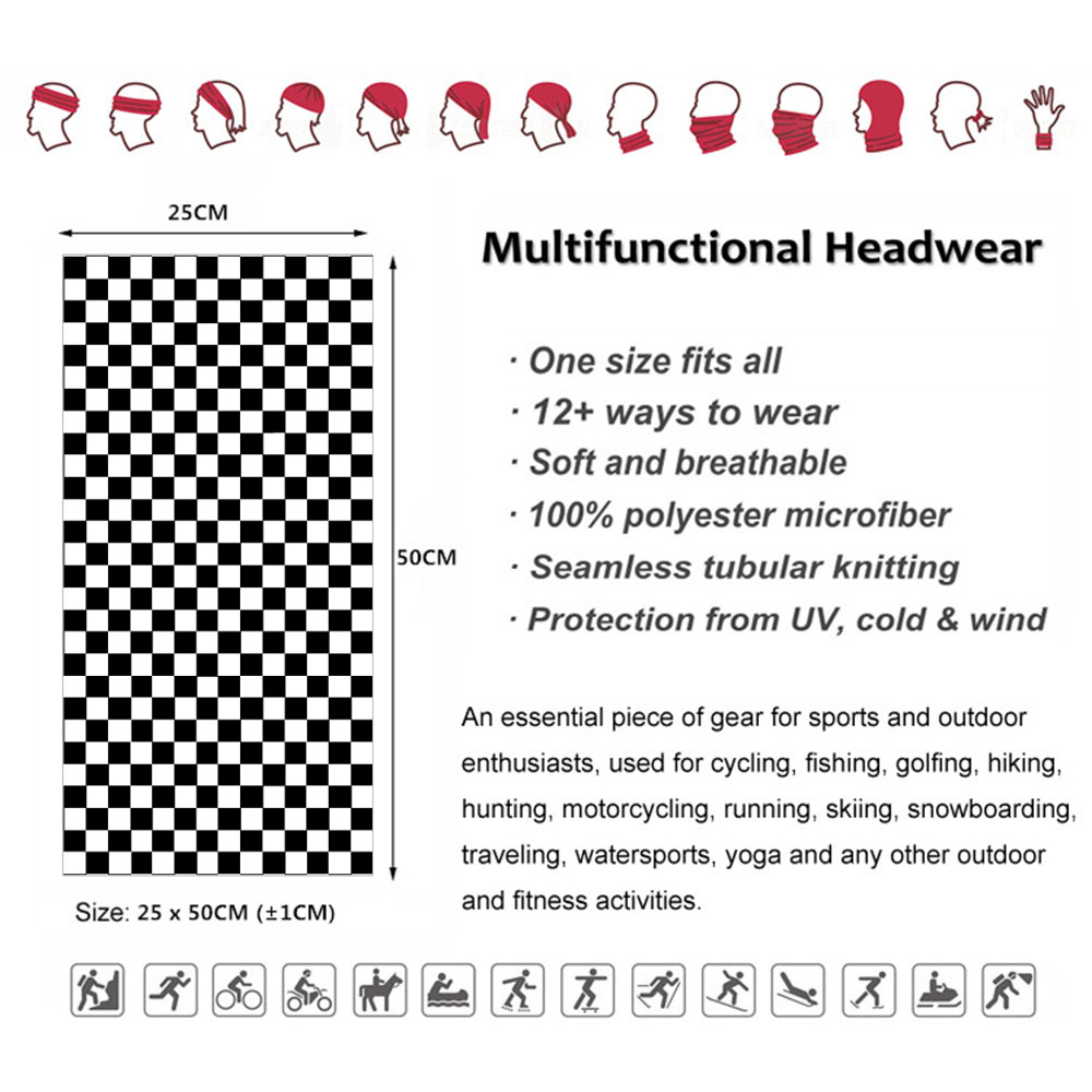 Checkered Ska Printed Headband - Cycling Gear Usa บทวิจารณ์และราคา